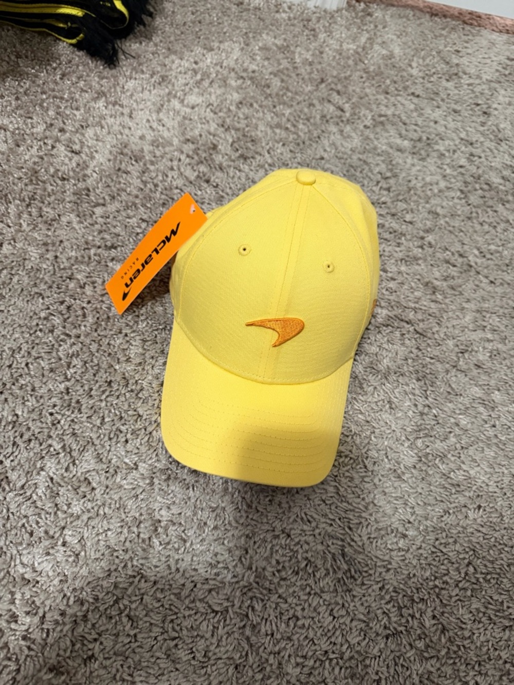 McLaren Yellow Baseball Cap with Orange Emblem - NWT